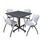 Kobe Square Breakroom Table, 36" W, 29" H, Gray TKB3636GY47GY - alternate 1